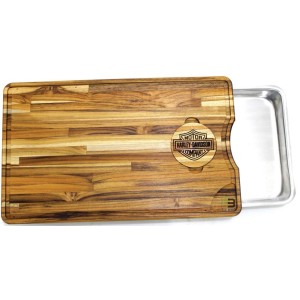 TABUA, CARNE, CHURRASCO, HARLEY DAVIDSON, MADEIRA, BANDEJA, INOX, 47X29CM