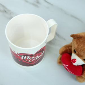 CANECA DE PLÁSTICO COM URSINHO DE POLIÉSTER VENTOSA E CHAVEIRO 400ML - FC2779-A