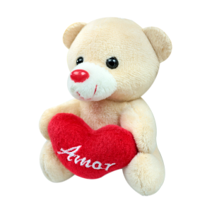 MINI URSINHO DE PELÚCIA CHAVEIRO / VENTOSA COM CORAÇÃO 10CM - FC2780-BG