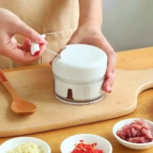MINI MULTIPROCESSADOR DE ALIMENTOS MANUAL EM PLÁSTICO COM 2 LÂMINAS 7X9CM - F202130