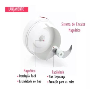 MINI MULTIPROCESSADOR DE ALIMENTOS MANUAL EM PLÁSTICO COM 2 LÂMINAS 7X9CM - F202130