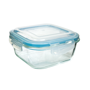 POTE DE VIDRO QUADRADO COM TAMPA 800ML - CA12227-AZ