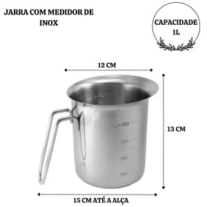 JARRA COM MEDIDOR DE INOX 1L - 6487