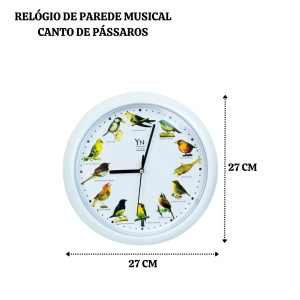 RELÓGIO DE PAREDE REDONDO DE PLÁSTICO 27CM - YIGD15374
