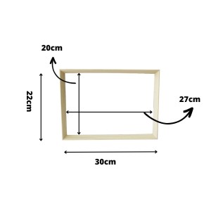 QUADRO RETANGULAR COM MOLDURA EM MADEIRA E FUNDO ESPELHADO 22X30CM - QR19108-CH