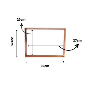 QUADRO COM MOLDURA RETANGULAR EM MADEIRA E FUNDO ESPELHADO 22X30CM - QR19108-GR