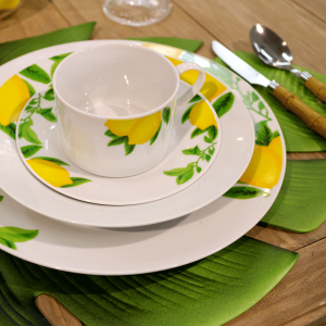 JOGO APARELHO DE JANTAR E CHÁ PORCELANA 20 PEÇAS LEMONS