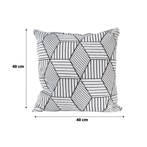 CAPA DE ALMOFADA ESTAMPA GEOMETRICA 100% POLIESTER 40X40CM - 2341-D