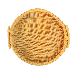 CESTA DECORATIVA DE RATTAN REDONDA 24CM ALÇAS NAS LATERAIS - 2104833
