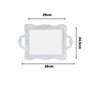 BANDEJA ESPELHADA COM ALCA DE PLÁSTICO 24.5X38CM - CZ19152-BR