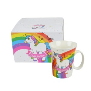 CANECA PORCELANA EU AMO UNICORNIOS 320ML DMP5375
