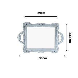 BANDEJA ESPELHADA COM ALCA DE PLÁSTICO 24.5X38CM - CZ19152-CZ