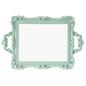 BANDEJA ESPELHADA COM ALCA DE PLÁSTICO 24.5X38CM - CZ19152-VD