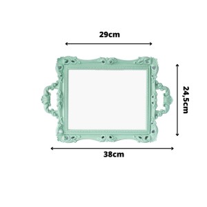 BANDEJA ESPELHADA COM ALCA DE PLÁSTICO 24.5X38CM - CZ19152-VD
