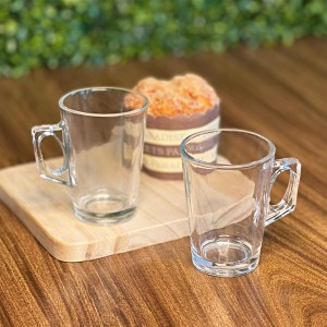 JOGO COM 6 CANECAS DE VIDRO TRANSPARENTE 90ML - BM9028