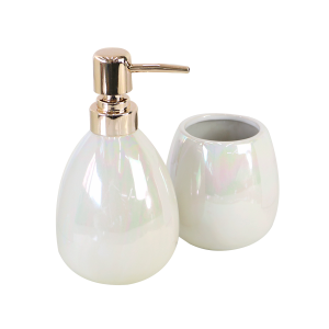 JOGO DE BANHEIRO DE CERÂMICA BRANCO FURTACOR 02 PÇS 350ML - 98663-B