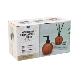 KIT FRASCO DIFUSOR E PORTA SABONETE LÍQUIDO 400ML - 96153-FUMÊ