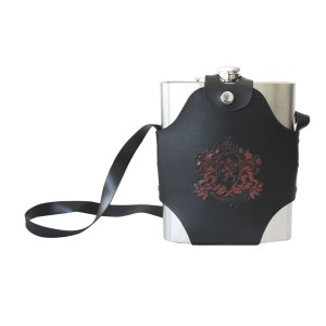 CANTIL DE INOX COM CAPA EM COURO SINTÉTICO E ALÇA ESTAMPA LEÃO 1350ML - GDR0251-A