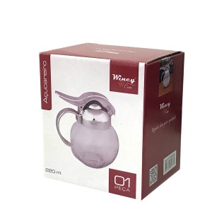 AÇUCAREIRO EM VIDRO TAMPA CROMADA 220 ML -VDA0418