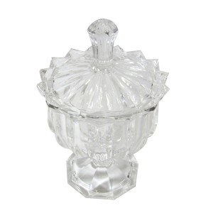 BOMBONIERE DE VIDRO COM HASTE E TAMPA 10 X 14,5 CM - UH0100-P-A