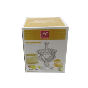 BOMBONIERE DE VIDRO COM HASTE E TAMPA 10 X 14,5 CM - UH0100-P-B