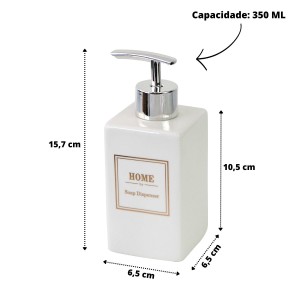PORTA SABONETE LÍQUIDO DE PORCELANA 350ML - 3491-BR