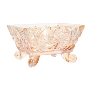 BOMBONIERE DECORATIVO DE VIDRO COM PÉ ÂMBAR 10X6CM - CA16075