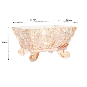 BOMBONIERE DECORATIVO DE VIDRO COM PÉ ÂMBAR 10X6CM - CA16075