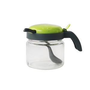 AÇUCAREIRO DE VIDRO COM TAMPA E ALÇA DE PLÁSTICO 300 ML - CT1669-VD