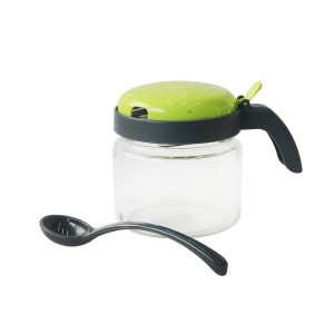 AÇUCAREIRO DE VIDRO COM TAMPA E ALÇA DE PLÁSTICO 300 ML - CT1669-VD