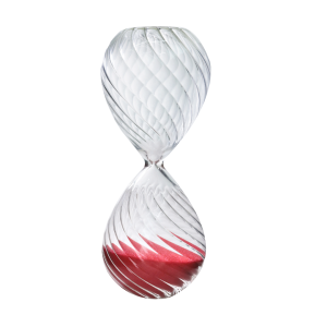 AMPULHETA DE VIDRO EM RELEVO 5 MINUTOS 12,5CM - 5929-VM