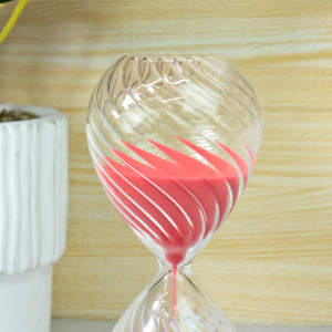 AMPULHETA DE VIDRO EM RELEVO 5 MINUTOS 12,5CM - 5929-VM