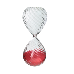 AMPULHETA DE VIDRO EM RELEVO DE 15 MINUTOS 16,5CM - 5930-VM