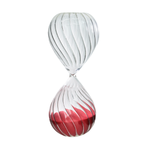 AMPULHETA DE VIDRO EM RELEVO 30 MINUTOS 20CM- 5931-VM