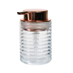 PORTA SABONETE LIQUIDO DE VIDRO GOLD ROSE 300ML - CT0410