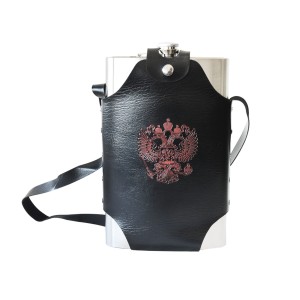 CANTIL DE INOX COM CAPA EM COURO SINTÉTICO E ALÇA ESTAMPA FENIX 1800ML- GDR0250-B