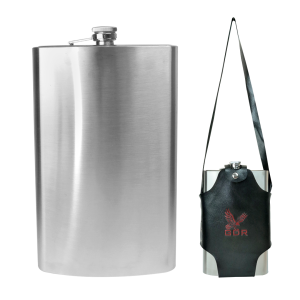 CANTIL DE INOX COM CAPA EM COURO SINTÉTICO E ALÇA ESTAMPA FENIX GDR 1800ML- GDR0250-C