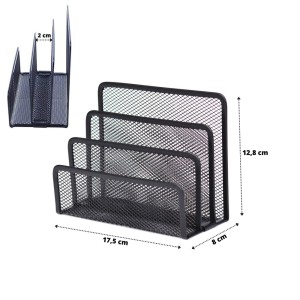 ORGANIZADOR DE METAL DE PAPÉIS PARA MESA COM 3 DIVISÕES - BK210