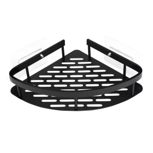 PRATELEIRA DE CANTO BANHEIRO PORTA SHAMPOO EM ALUMÍNIO PRETO - DT6981