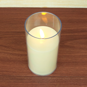 ENFEITE PORTA VELA DE PLÁSTICO COM VELA DE LED 7,5X15CM - 23116433