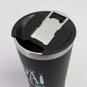 COPO TÉRMICO DE INOX COM TAMPA E ABRIDOR 