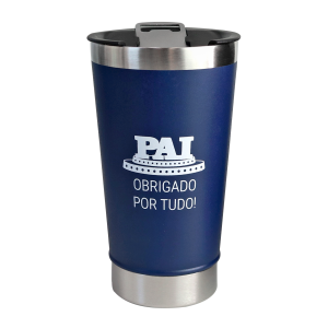COPO TÉRMICO DE INOX COM TAMPA E ABRIDOR 