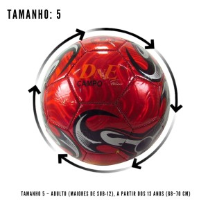 BOLA DE FUTEBOL DE PVC OFICIAL 22CM (TAMANHO 05) - BFB5771-VM