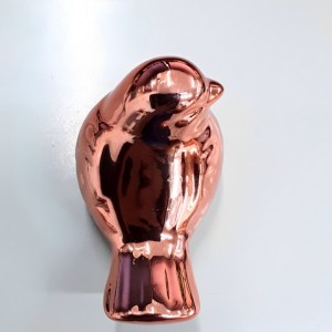 PÁSSARO PARA DECORAÇÃO EM PORCELANA 8X5X4,5CM  COBRE