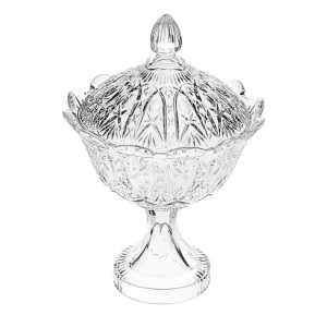 BOMBONIERE COM PÉ E TAMPA DE VIDRO 300 ML - 341205W