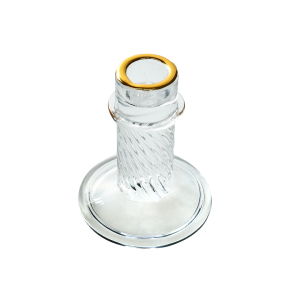 CASTIÇAL DE VIDRO SODO CÁLCICO COM BORDA DOURADA 8X10CM - CA16258