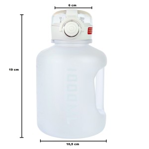 GARRAFA DE PLÁSTICO POLICARBONATO REDONDA COM CANUDO 1000ML - 4638-BR