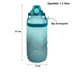 GARRAFA DE PLÁSTICO DEGRADE COM ALÇA 1,5LITROS - 4178-VD