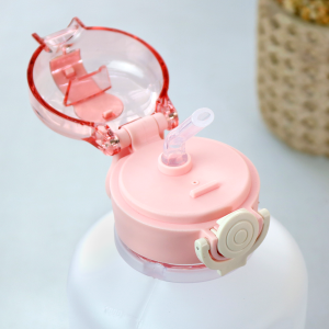 GARRAFA DE PLÁSTICO POLICARBONATO REDONDA COM CANUDO 1000ML - 4638-SAL