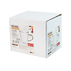 XÍCARA DE VIDRO BOROSSILICATO PAREDE DUPLA 220ML - CA16086